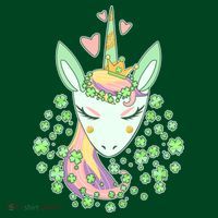 Cute St Patrick's Day Unicorn Shamrocks Clovers Kids Sweatshirt thumb 2