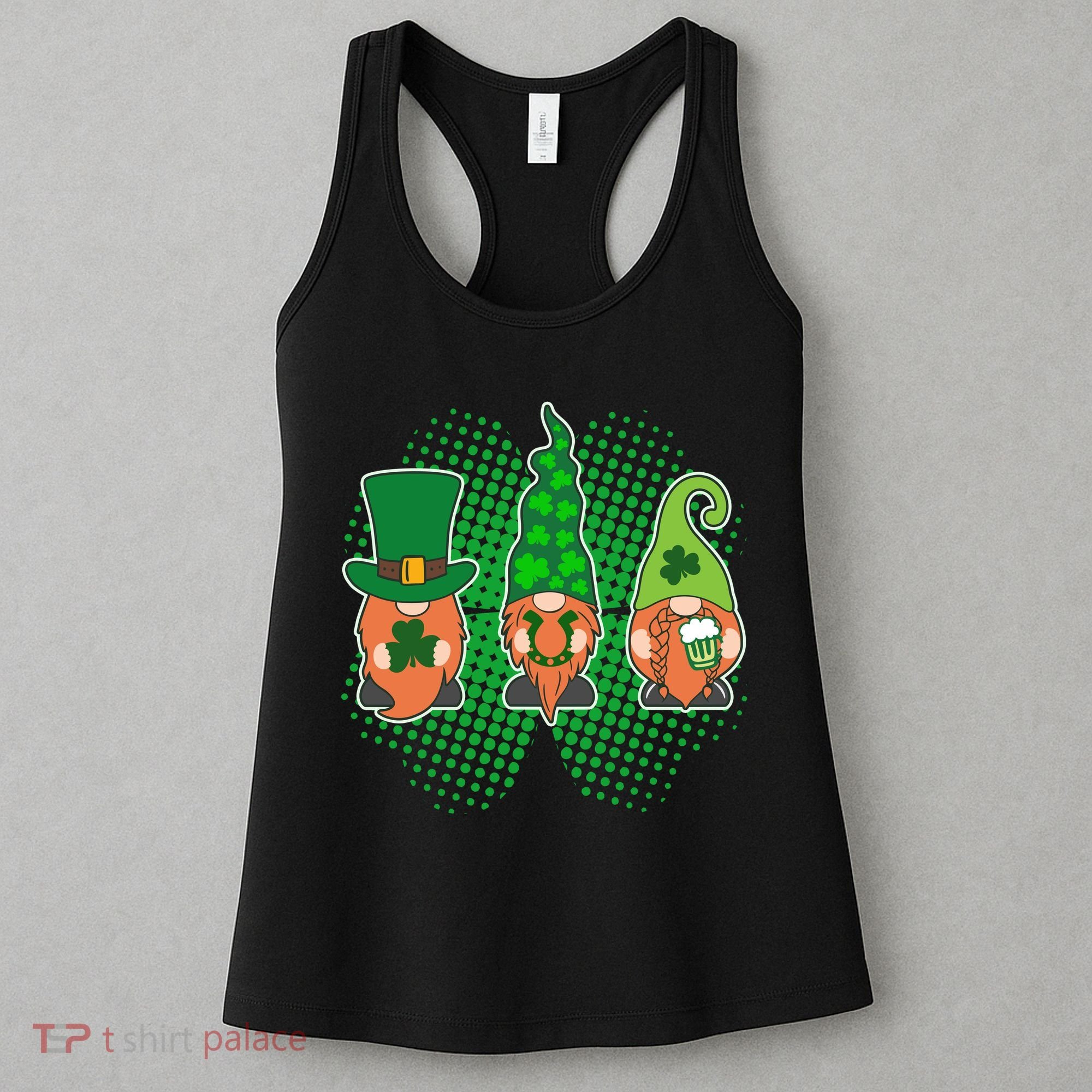 Cute St Patrick's Days Lucky Gnomes Women's Tank Top