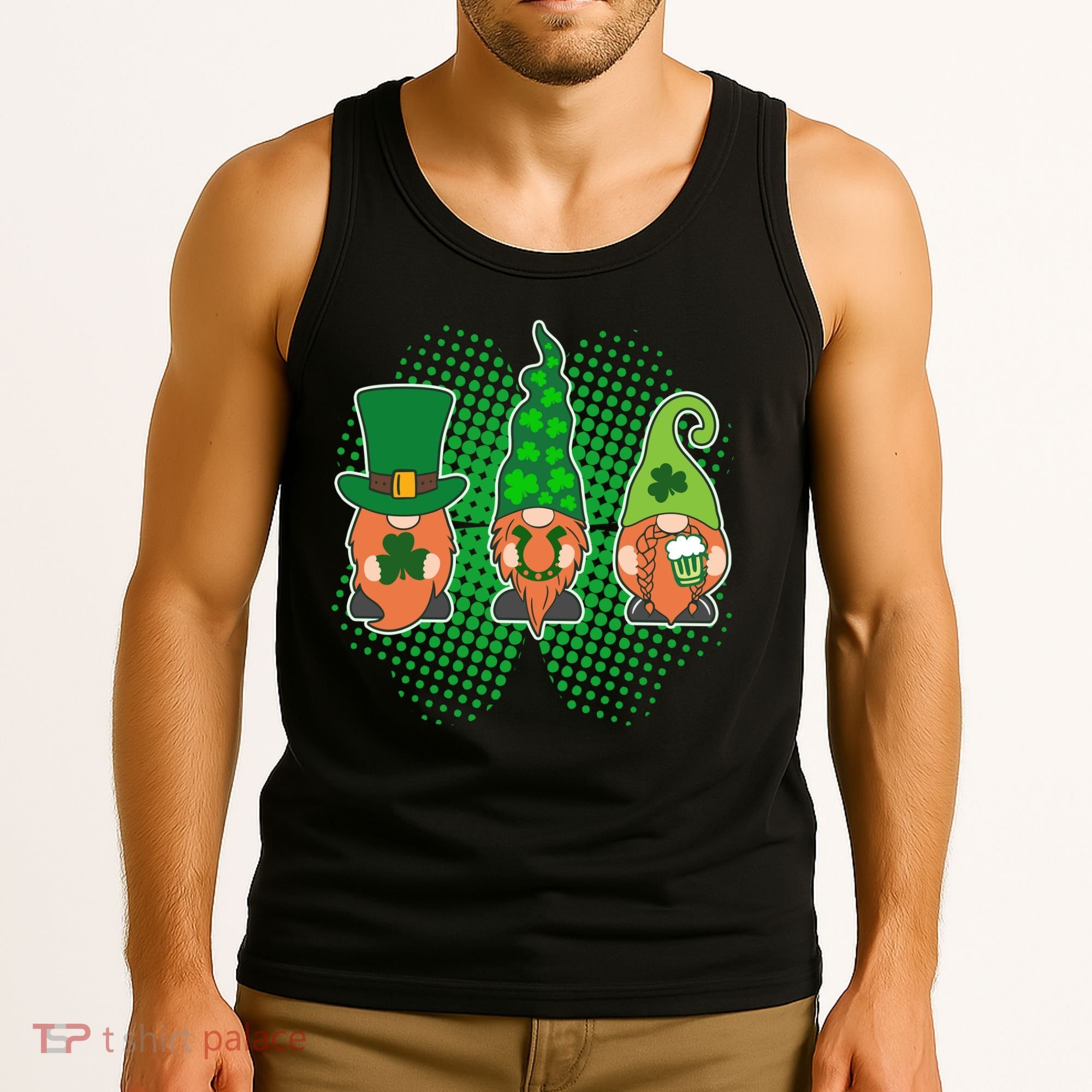 Cute St Patrick's Days Lucky Gnomes Tank Top