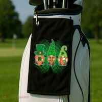 Cute St Patrick's Days Lucky Gnomes Golf Towel thumb 2