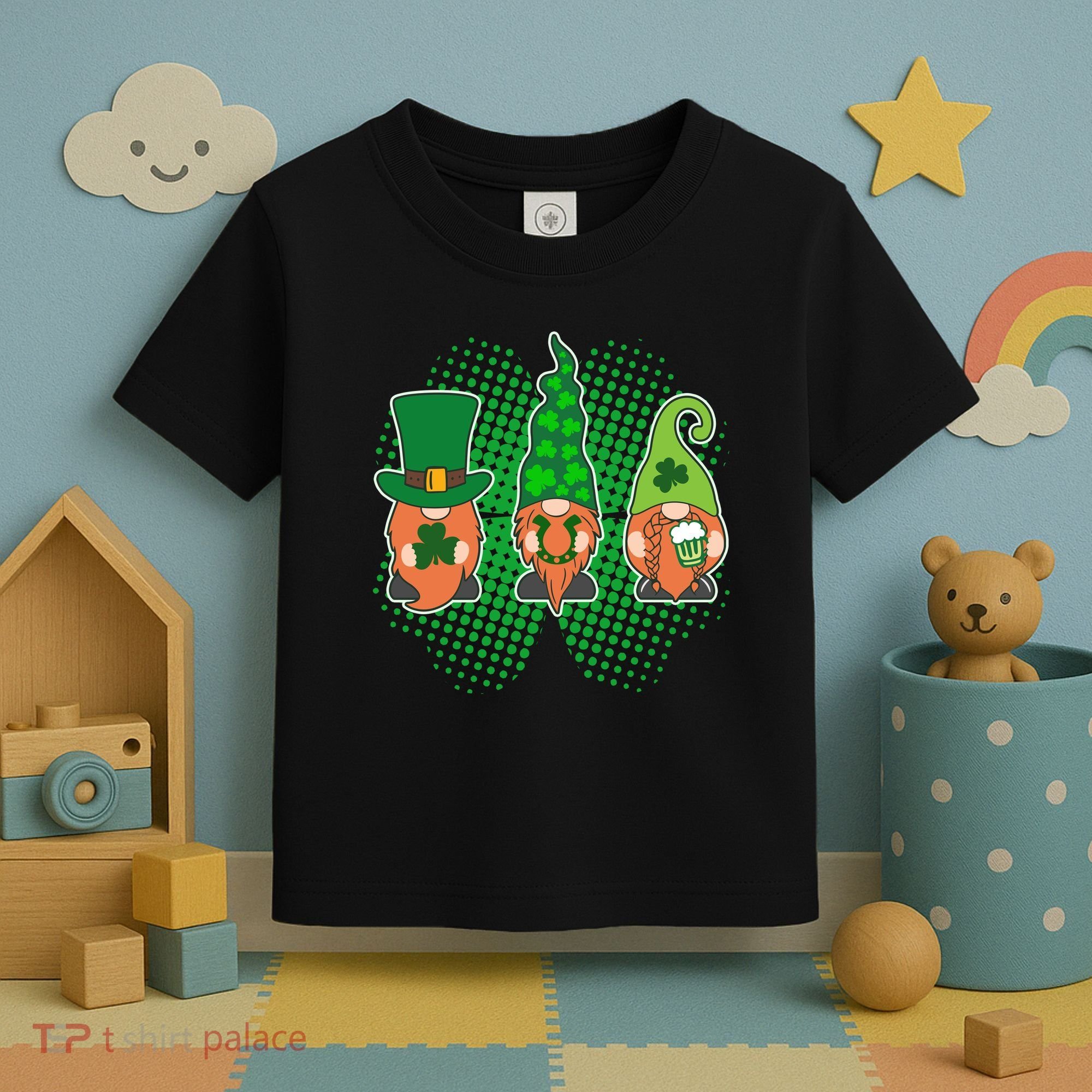Cute St Patrick's Days Lucky Gnomes Toddler T-Shirt