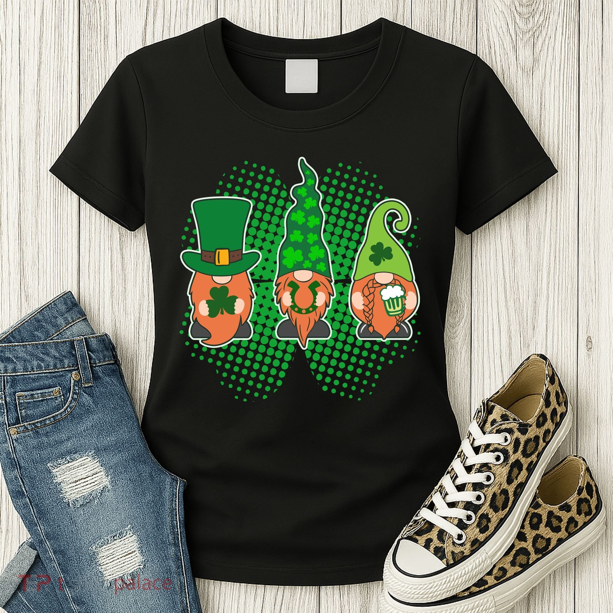 Cute St Patrick's Days Lucky Gnomes Women's T-Shirt