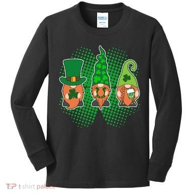 Cute St Patrick's Days Lucky Gnomes Kids Long Sleeve Shirt