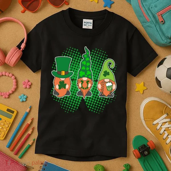 Cute St Patrick's Days Lucky Gnomes Kids T-Shirt