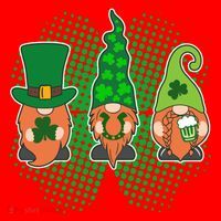 Cute St Patrick's Days Lucky Gnomes Santa Hat thumb 1