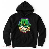 Cute St Patricks Leprechaun Rainbow Unicorn Hoodie thumb 0