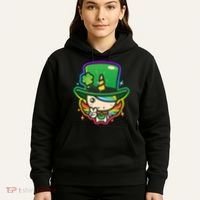 Cute St Patricks Leprechaun Rainbow Unicorn Hoodie thumb 5