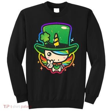 Cute St Patricks Leprechaun Rainbow Unicorn Sweatshirt