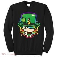 Cute St Patricks Leprechaun Rainbow Unicorn Sweatshirt thumb 0