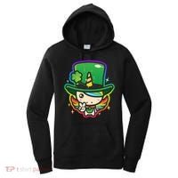 Cute St Patricks Leprechaun Rainbow Unicorn Women's Hoodie thumb 0