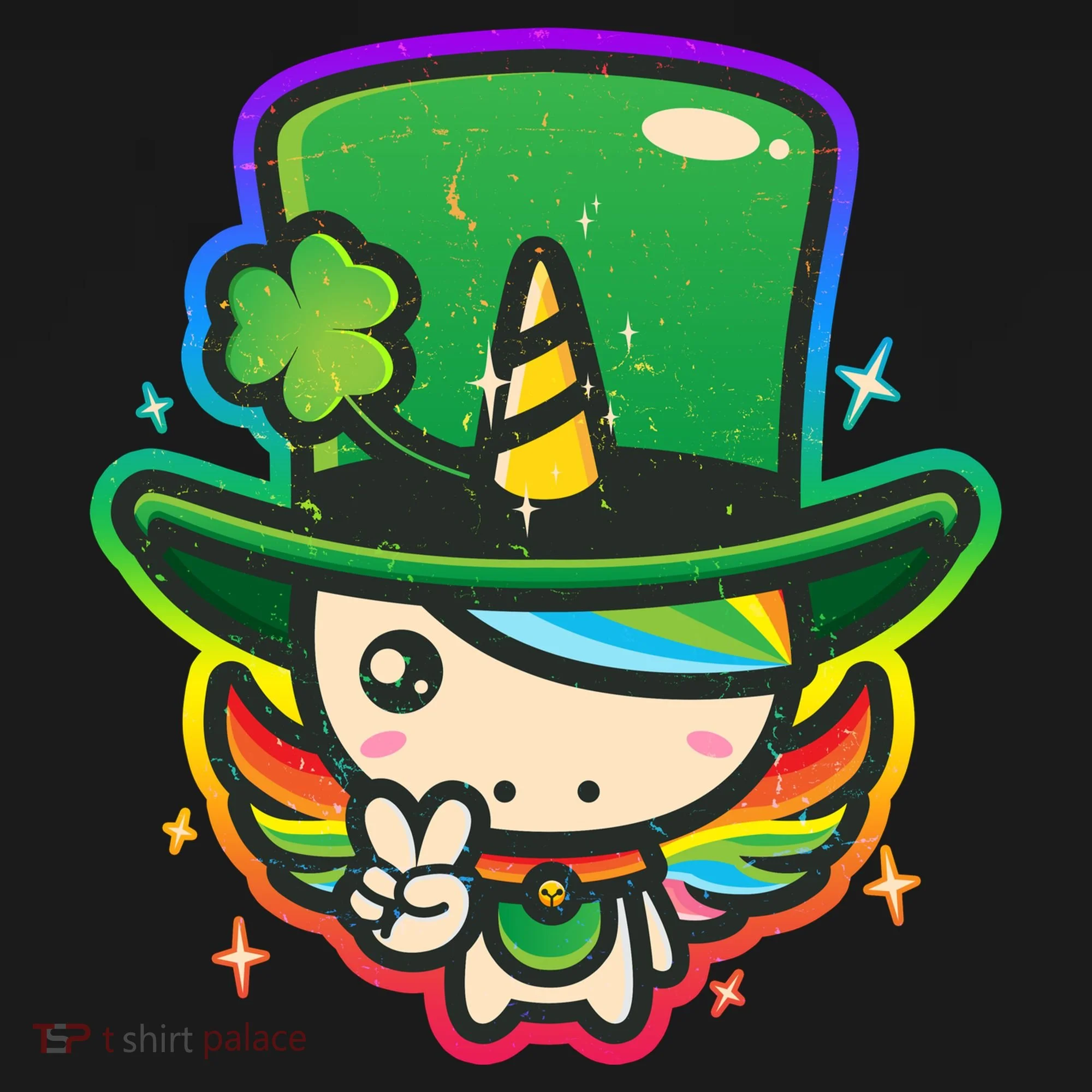 Cute St Patricks Leprechaun Rainbow Unicorn Women's Hoodie