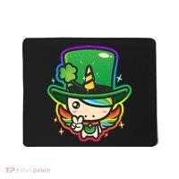 Cute St Patricks Leprechaun Rainbow Unicorn Mousepad thumb 0
