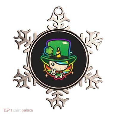 Cute St Patricks Leprechaun Rainbow Unicorn Ornament