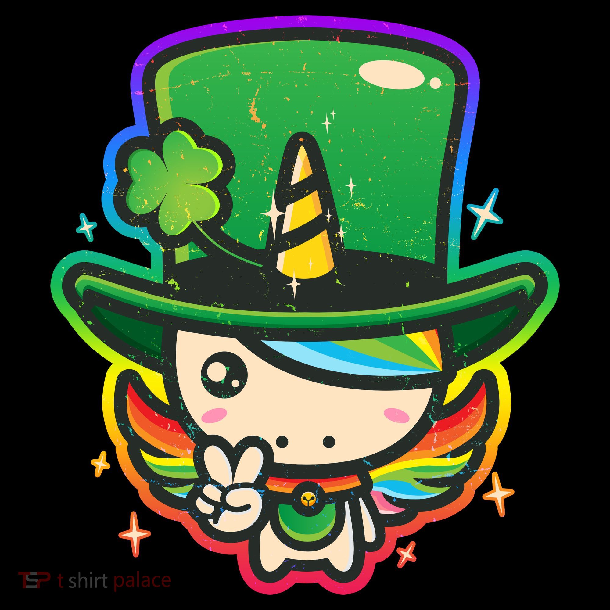 Cute St Patricks Leprechaun Rainbow Unicorn Baby Bodysuit