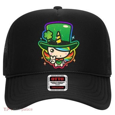 Cute St Patricks Leprechaun Rainbow Unicorn Hat