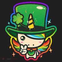 Cute St Patricks Leprechaun Rainbow Unicorn Hat thumb 2