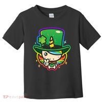 Cute St Patricks Leprechaun Rainbow Unicorn Toddler T-Shirt thumb 0