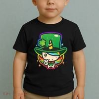 Cute St Patricks Leprechaun Rainbow Unicorn Toddler T-Shirt thumb 2