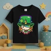 Cute St Patricks Leprechaun Rainbow Unicorn Toddler T-Shirt thumb 3