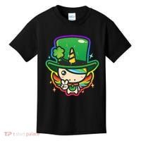 Cute St Patricks Leprechaun Rainbow Unicorn Kids T-Shirt thumb 0