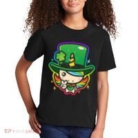Cute St Patricks Leprechaun Rainbow Unicorn Kids T-Shirt thumb 2