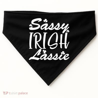 Cute St Pattys Day Sassie Irish Lassie USA-Made Doggie Bandana