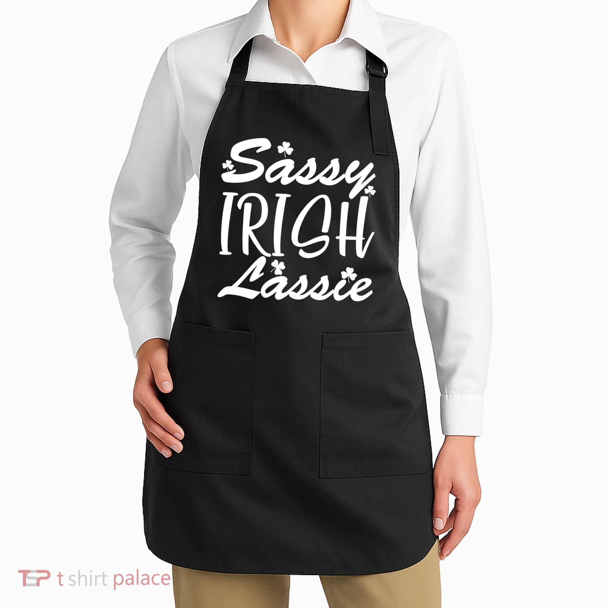 Cute St Pattys Day Sassie Irish Lassie Apron