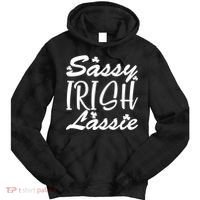 Cute St Pattys Day Sassie Irish Lassie Tie Dye Hoodie thumb 0