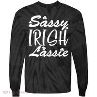 Cute St Pattys Day Sassie Irish Lassie Tie-Dye Long Sleeve Shirt thumb 0