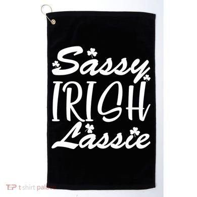 Cute St Pattys Day Sassie Irish Lassie Golf Towel