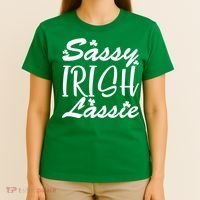 Cute St Pattys Day Sassie Irish Lassie T-Shirt thumb 4