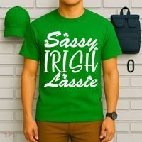 Cute St Pattys Day Sassie Irish Lassie T-Shirt thumb 6
