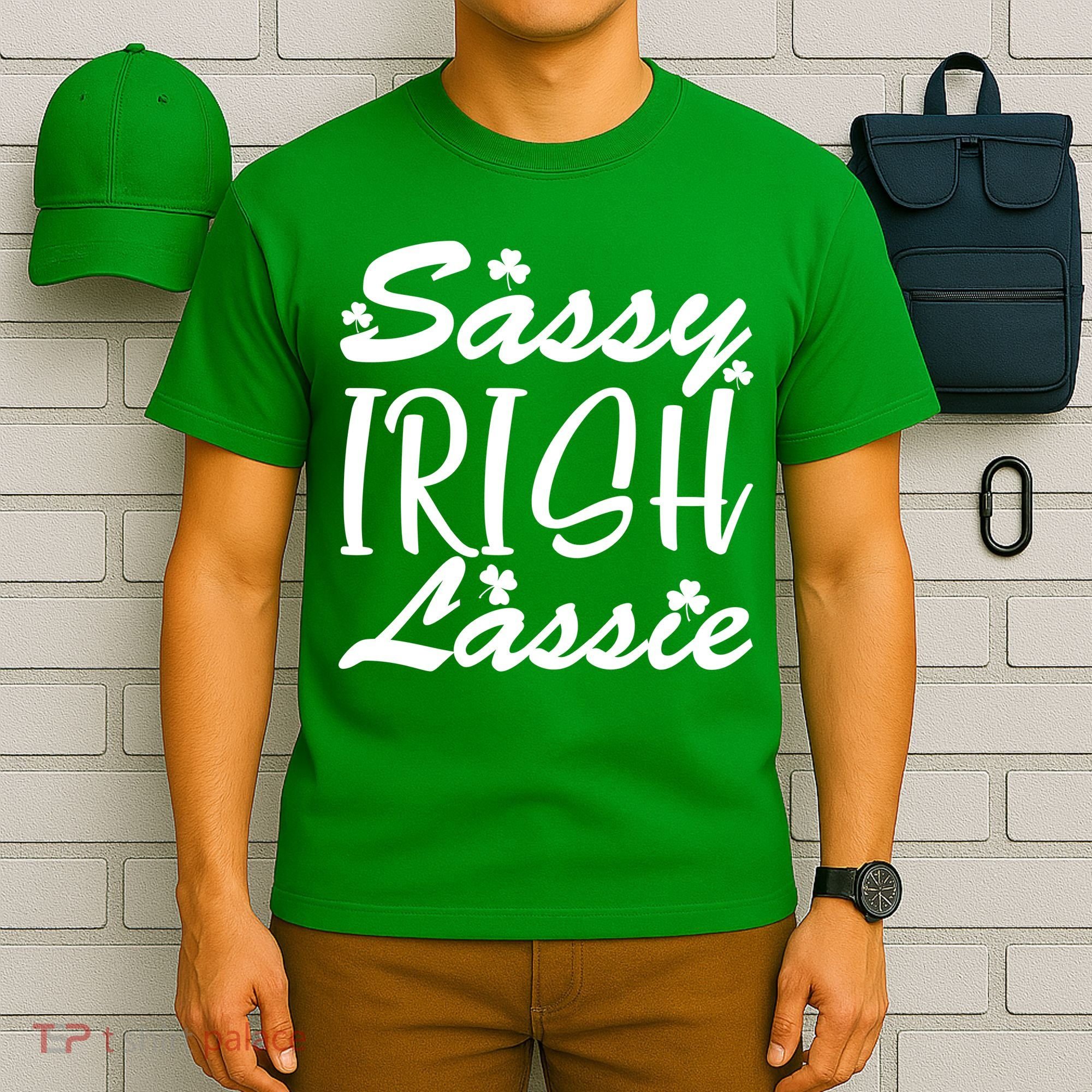 Cute St Pattys Day Sassie Irish Lassie T-Shirt
