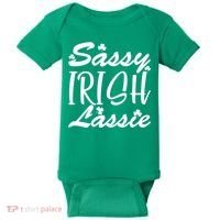Cute St Pattys Day Sassie Irish Lassie Baby Bodysuit thumb 0