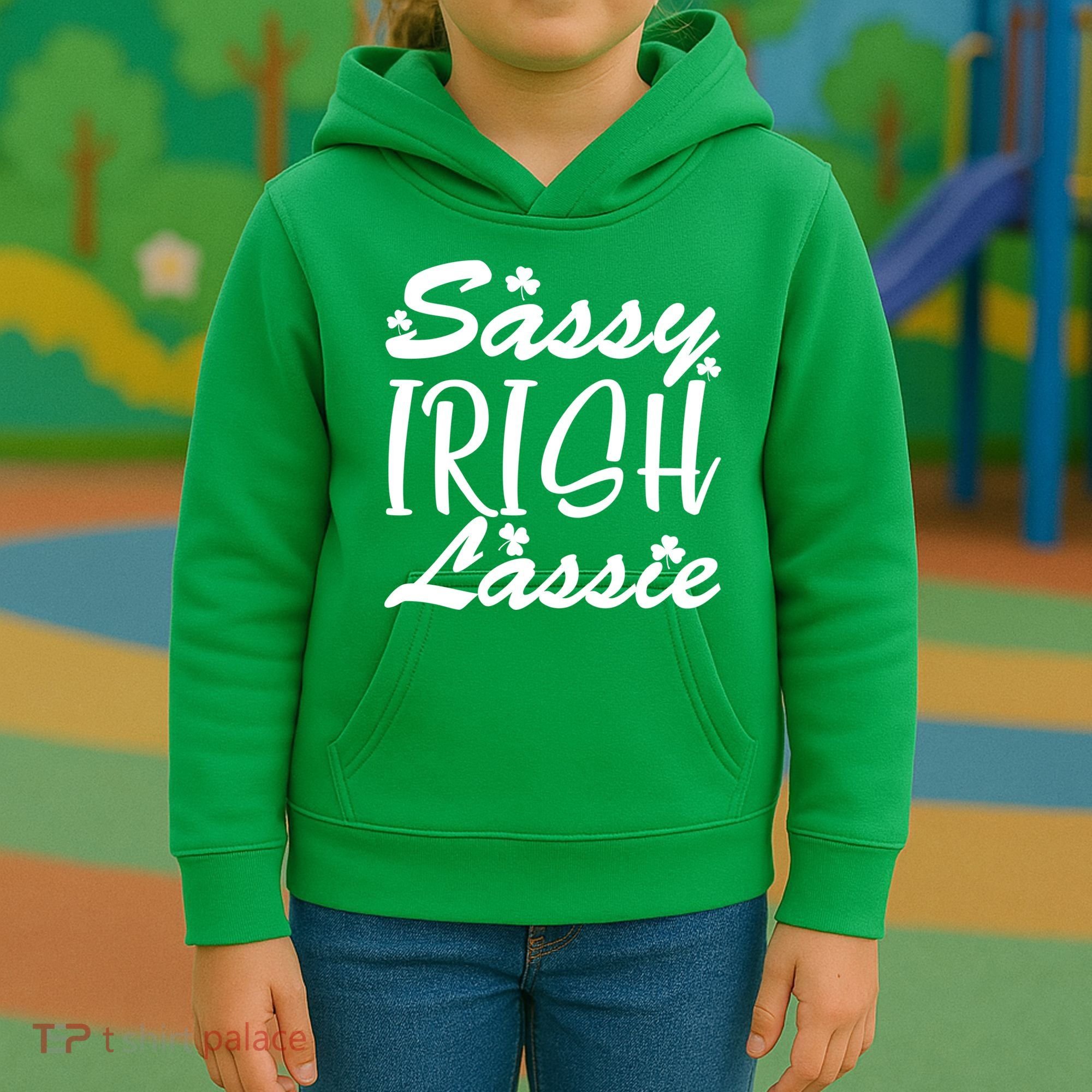 Cute St Pattys Day Sassie Irish Lassie Kids Hoodie