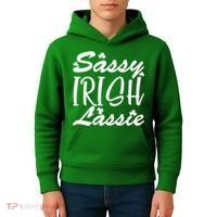 Cute St Pattys Day Sassie Irish Lassie Kids Hoodie thumb 4