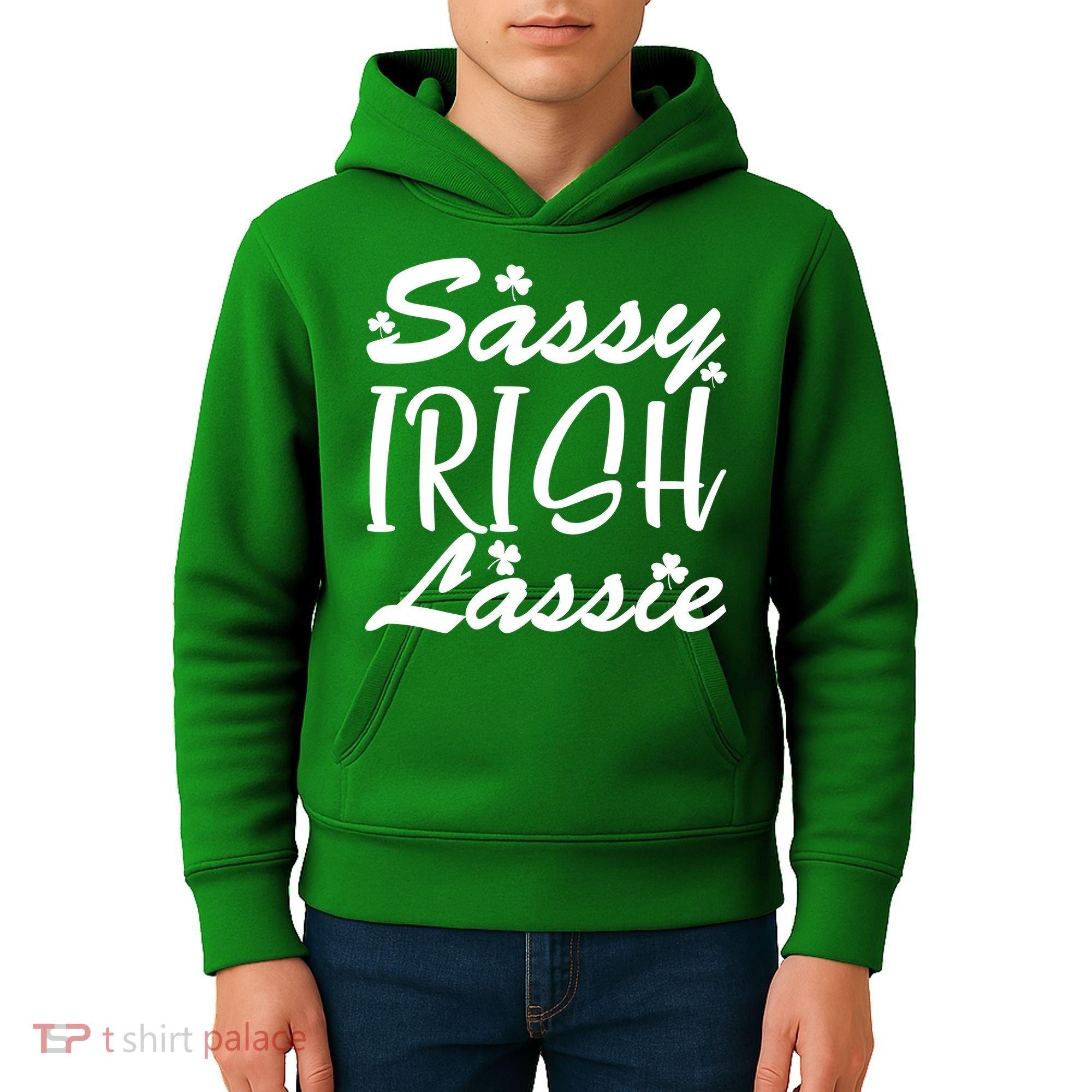 Cute St Pattys Day Sassie Irish Lassie Kids Hoodie