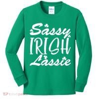 Cute St Pattys Day Sassie Irish Lassie Kids Long Sleeve Shirt thumb 0