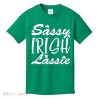 Cute St Pattys Day Sassie Irish Lassie Kids T-Shirt thumb 0