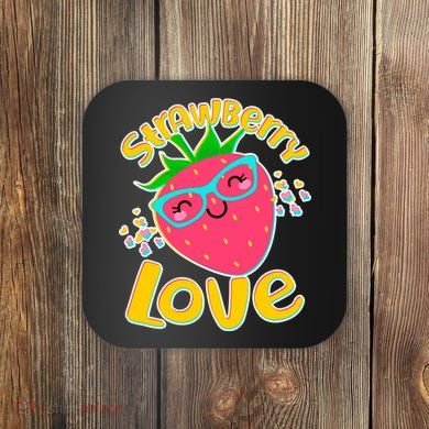 Cute Strawberry Love Coaster