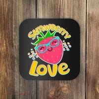Cute Strawberry Love Coaster thumb 0