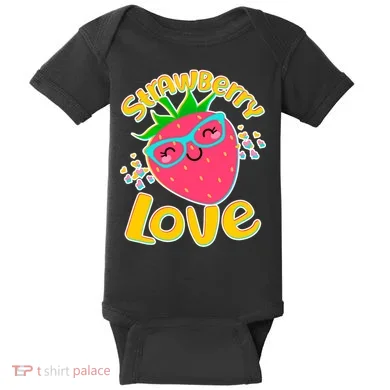 Cute Strawberry Love Baby Bodysuit