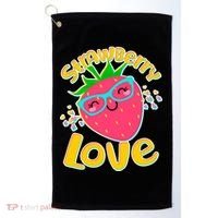 Cute Strawberry Love Golf Towel thumb 0