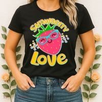 Cute Strawberry Love Women's T-Shirt thumb 2
