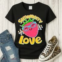 Cute Strawberry Love Women's T-Shirt thumb 3