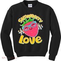 Cute Strawberry Love Kids Sweatshirt thumb 0