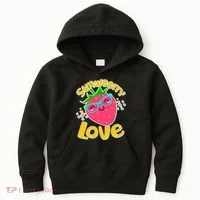 Cute Strawberry Love Kids Hoodie thumb 0