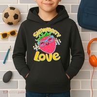 Cute Strawberry Love Kids Hoodie thumb 2