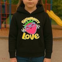 Cute Strawberry Love Kids Hoodie thumb 3