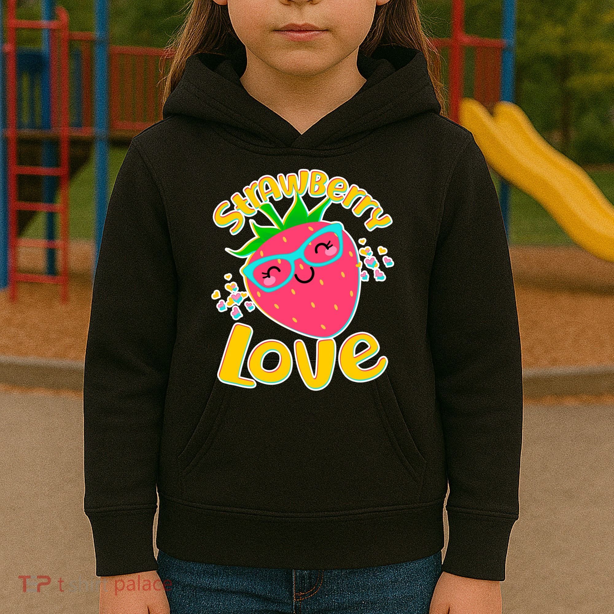 Cute Strawberry Love Kids Hoodie